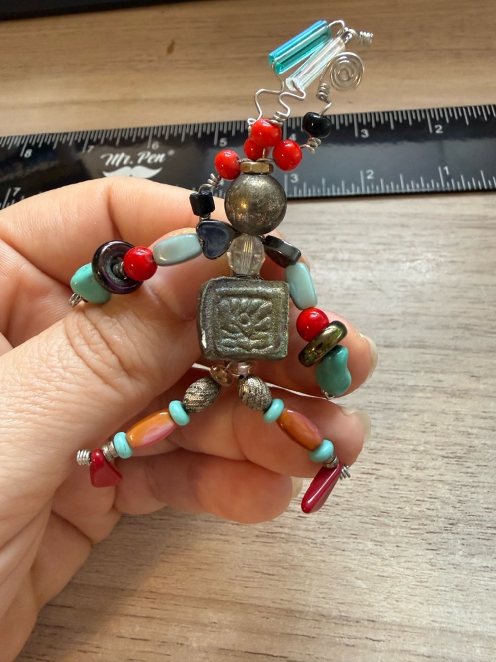 Handmade Multicolor Beaded Women’s Necklace Pendant Brooch